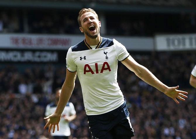 Tottenham Hotspur's Harry Kane celebrates his goal against AFC Bournemouth on Saturday