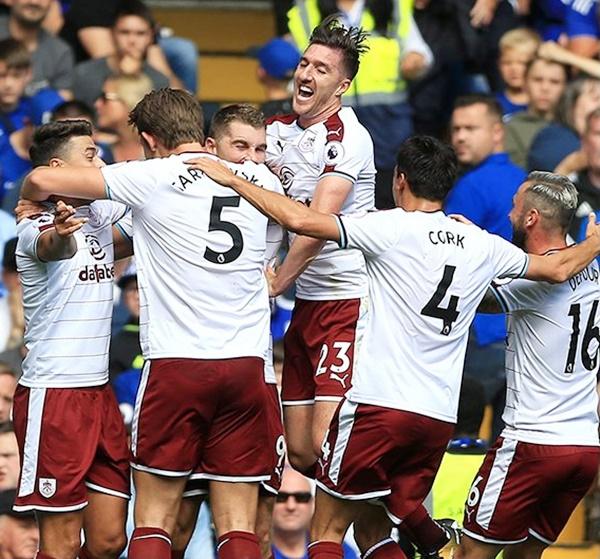 Burnley players celebrate