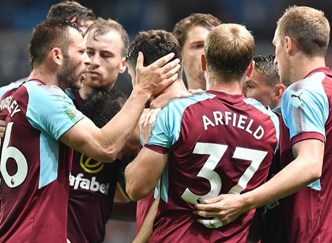 Burnley players celebrate