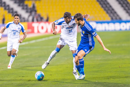 Action from the natch between Bengaluru FC and Al Wehdat