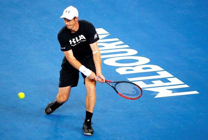 Andy Murray at a practice session on Friday