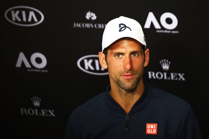 Novak Djokovic at the post-match press conference on Thursday