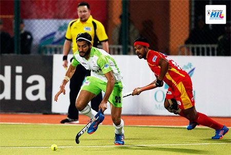 Action from the Hockey India League match played between Ranchi Rays and Delhi Waveriders on Saturday