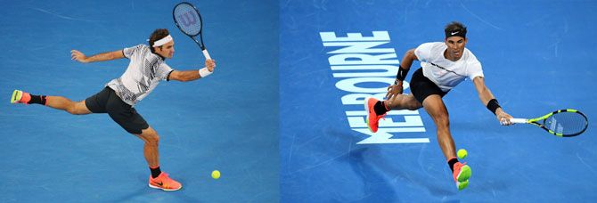 A combination image of Roger Federer (left) and Rafael Nadal who face each other in the 2017 Australian Open final on Sunday, January 29, 2017 at Melbourne Park. 