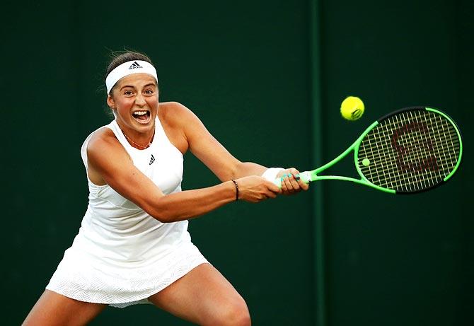 Jelena Ostapenko in action