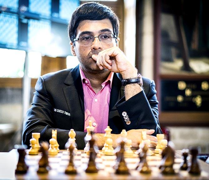 World Chess Champion Viswanathan Anand during launch of Mind News Photo  - Getty Images