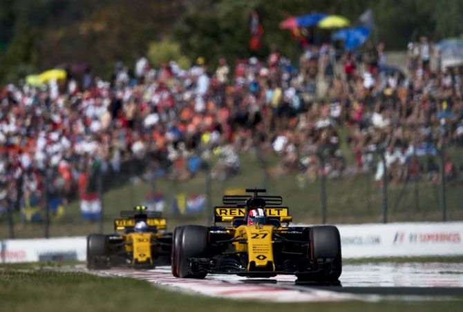Germany's Nico Hulkenberg driving the (27) Renault Sport Formula One Team Renault RS17 on track during the Formula One Grand Prix of Hungary