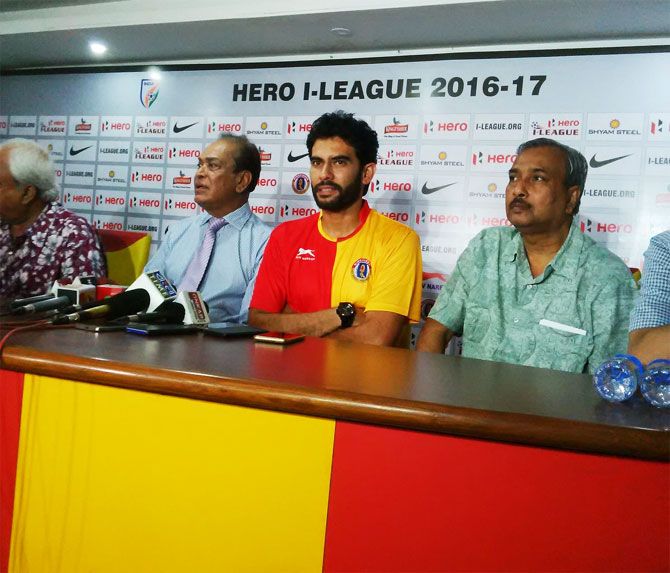 New East Bengal coach Khalid Jamil unveiled at the club in Kolkata on Wednesday