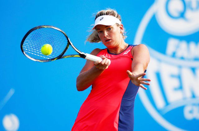 USA's CoCo Vandeweghe in action during her second round match against Great Britain's Johanna Konta at the Aegon Classic in Edgbaston Priory Club, in Birmingham on Thursday