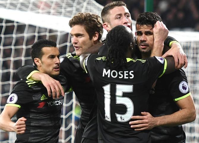 Leaders Chelsea are ten points ahead of 2nd placed Tottenham Hotspur