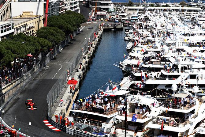 Kimi Raikkonen of Finland driving the (7) Scuderia Ferrari SF70H on track during the Monaco Formula One Grand Prix at Circuit de Monaco