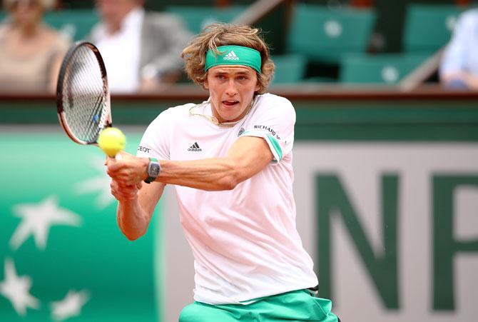 Germany's Alexander Zverev plays a return during the first round match against Spain's Fernando Verdasco