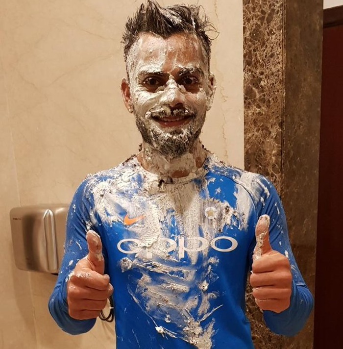 MS Dhoni posts photo of his face smeared with cake on birthday - Cricket  Country