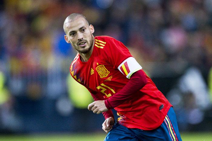 Spain's David Silva reacts during the international friendly match against Costa Rica at La Rosaleda Stadium in Malaga, Spain, on Saturday