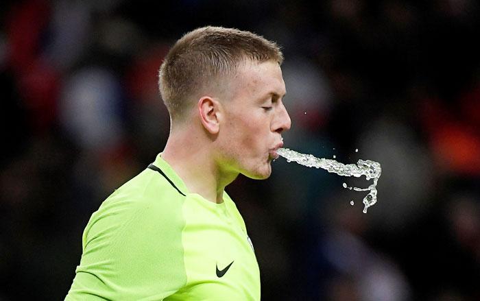 England's Jordan Pickford during their friendly against Germany on Friday