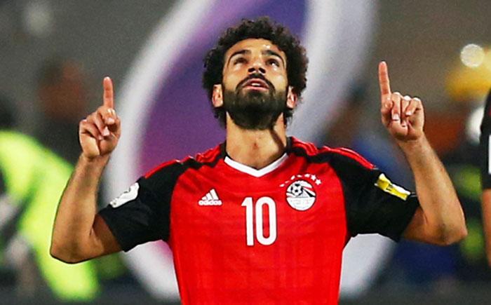 Egypt’s Mohamed Salah celebrates scoring a goal against Congo during their World Cup qualifiers at Borg El Arab Stadium, Alexandria, Egypt on Sunday