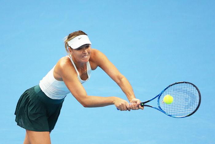 Maria Sharapova was broken in the first game but fought back to go level and take the first set with a hold to love