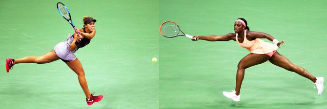 A composite image of 2017 US Open Women's Finalists Madison Keys (left) and Sloane Stephens