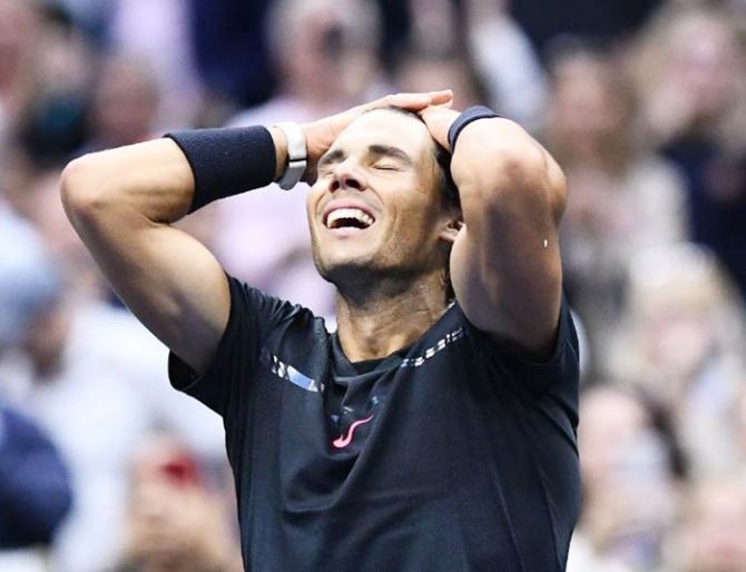 Rafael Nadal is a bundle of emotions after winning his third US Open title and 16th Grand Slam on Sunday