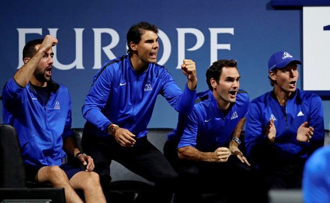 Members of Team Europe react