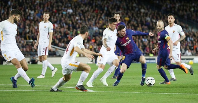 Lionel Messi in action