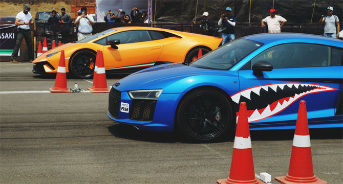 Rishad Dadachandji's Lamborgini Huracan (Orange) was fastest foreign car in J category