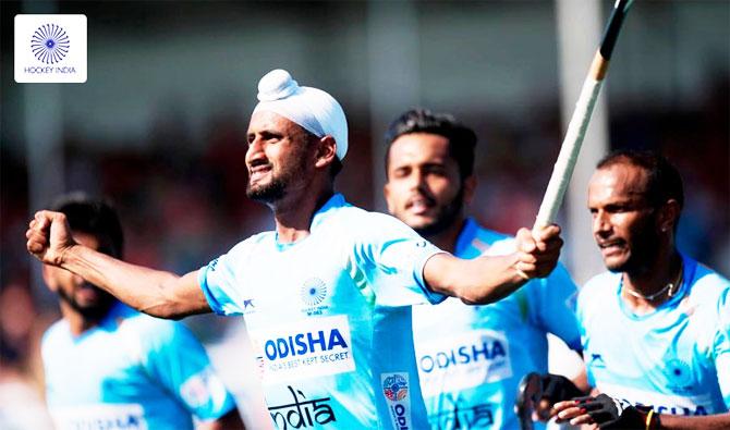 India players celebrate a goal against Honk Kong on Wednesday