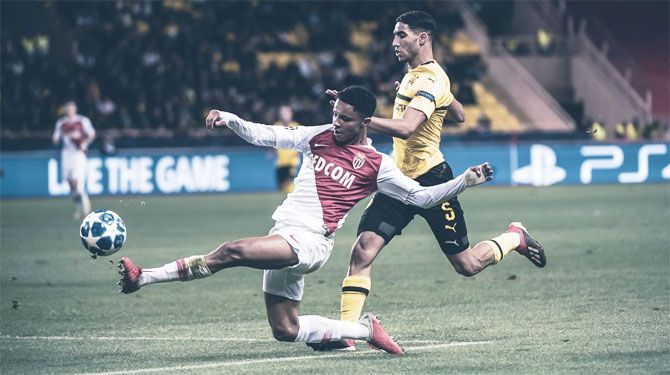 Action from the match played between Dortmund and Monaco