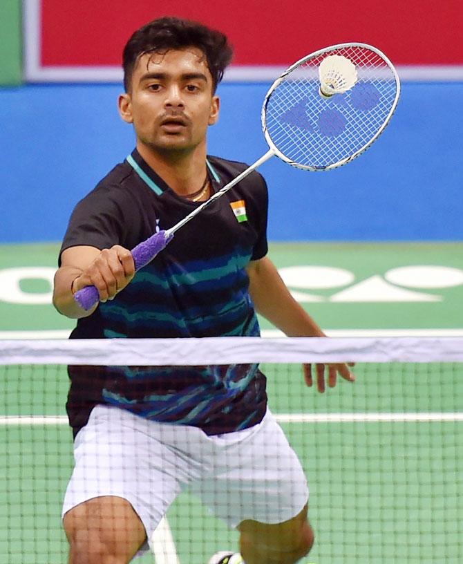 India's Sameer Verma plays a shot against Malaysia's A Zulkarnain during their mens singles quarter-final