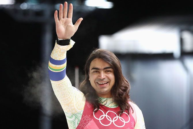 India's Shiva Keshavan reacts following run 3 during the Luge Men's Singles on Day 2 of the PyeongChang 2018 Winter Olympic Games at Olympic Sliding Centre in Pyeongchang, South Korea on Sunday