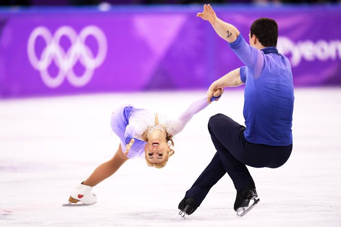 Germany's Aljona Savchenko and Bruno Massot compete during the Pair Skating Free Skating at Gangneung Ice Arena in Gangneung at the Winter Olympic Games on Thursday