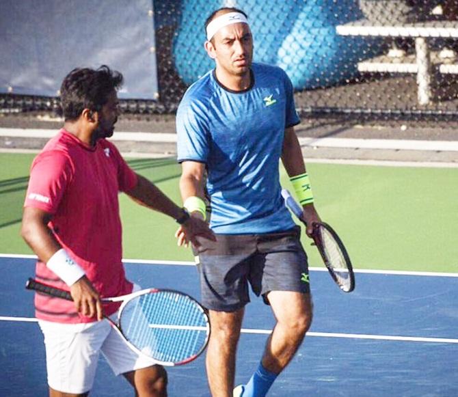 Leander Paes and Purav Raja