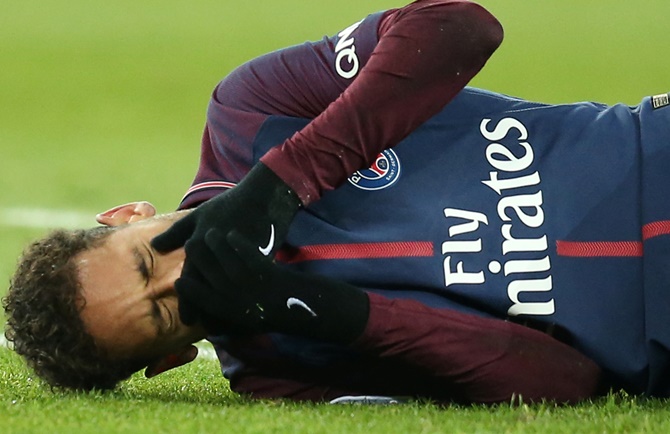 Neymar sustained an injury during PSG's match against Olympique de Marseille on Sunday