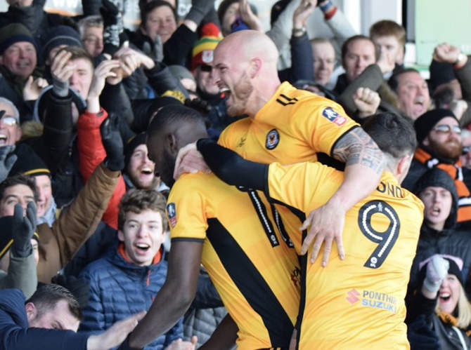 Newport players celebrate