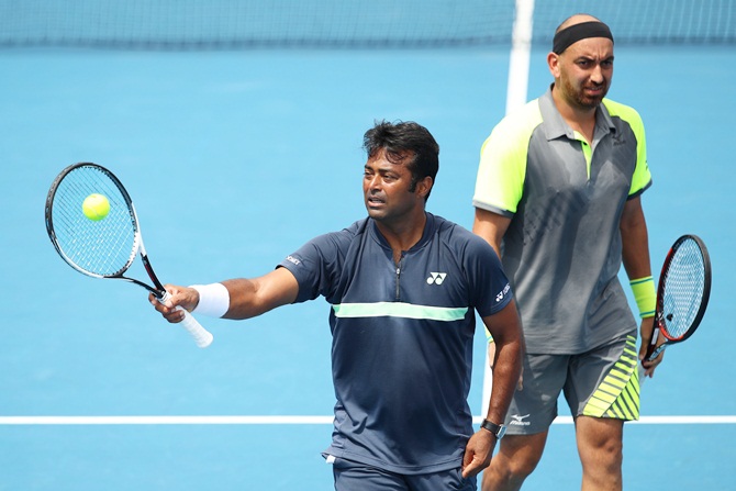 Leander Paes and Purav Raja