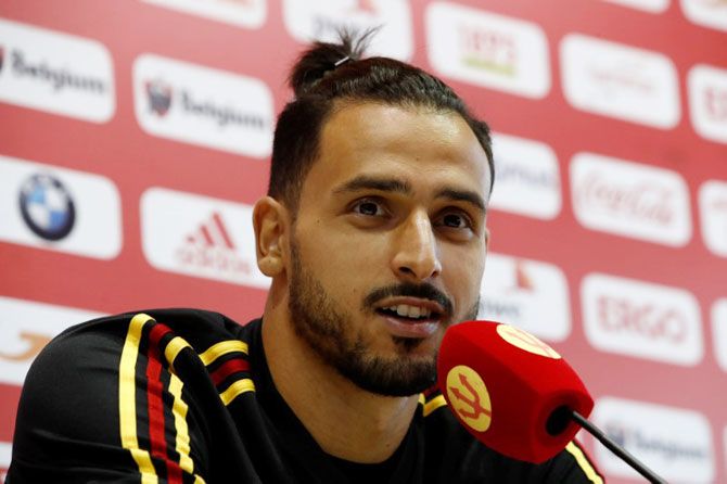 Belgium's Nacer Chadli during the press conference
