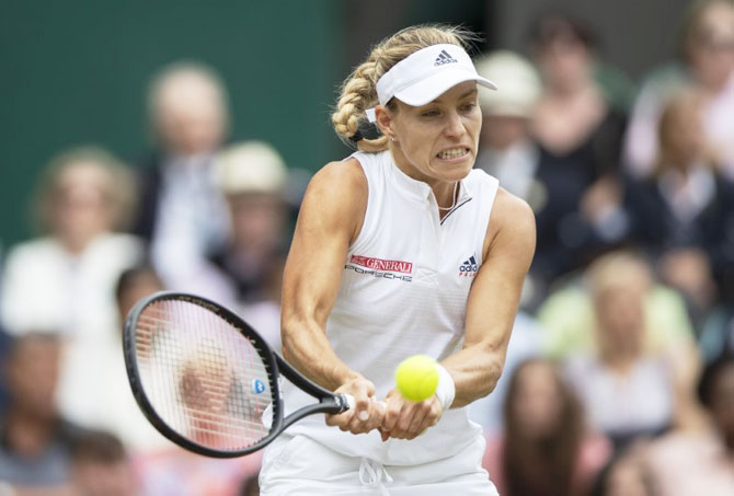 Germany's Angelique Kerber in action during her match against Russia's Daria Kasatkina