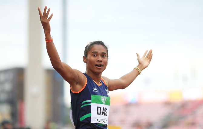 Hima Das had won a 400m individual silver at the 2018 Jakarta Asian Games. She was also a part of the gold and silver-winning women's 4x400m and mixed 4x400m relay quartets in Jakarta.