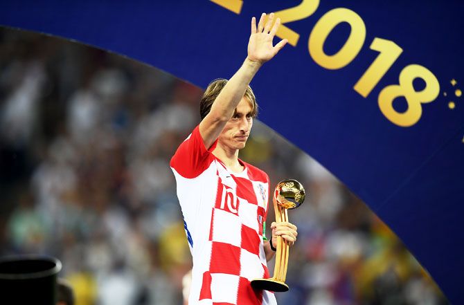 Croatia's Luka Modric wins Golden Ball Award