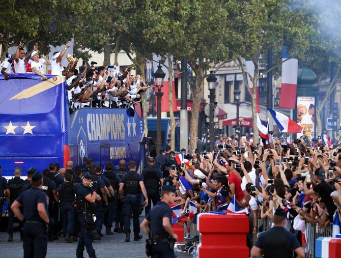 PIX: French Fans Give Heroes' Welcome To World Cup Champions - Rediff ...