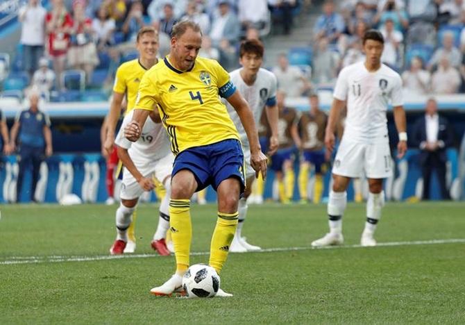 Andreas Granqvist scores from a penalty