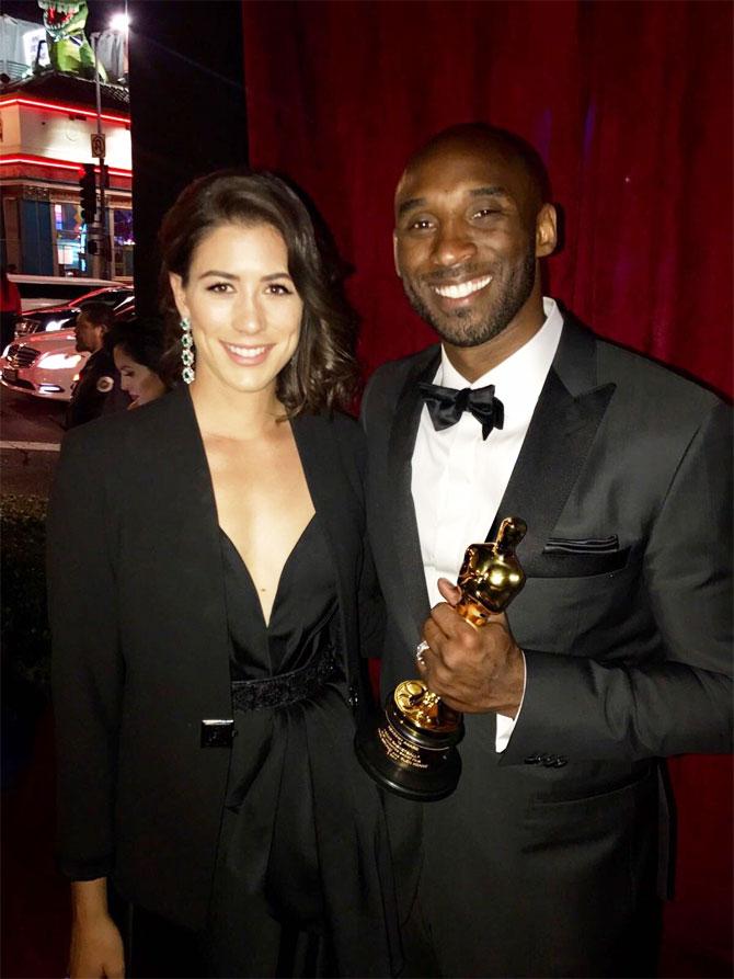 Garbine Muguruza with Kobe Bryant