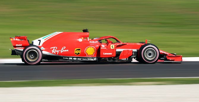 Kimi Raikkonen of Ferrari during testing at Circuit de Barcelona-Catalunya, Montmelo on Friday