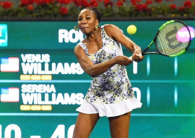 Venus Williams in action against Serena Williams 