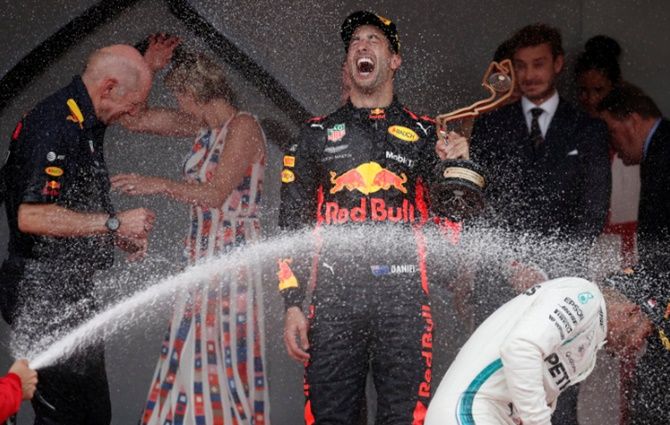 Ricciardo takes tense Monaco win on Red Bull's 250th - Rediff Sports