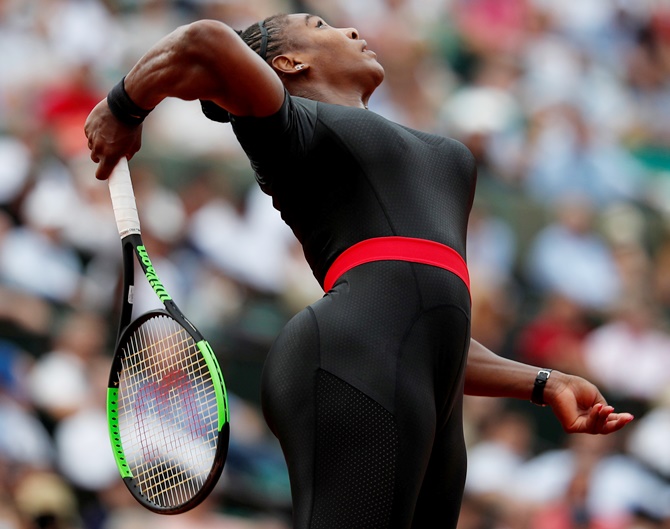 Queen Serena Williams Wore A Neon Pink Sports Bra On The Red