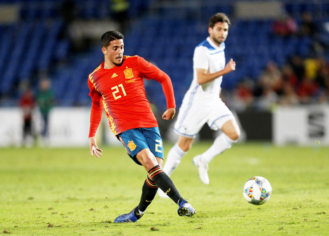 Spain's Pablo Fornals in action during their match against Bosnia 