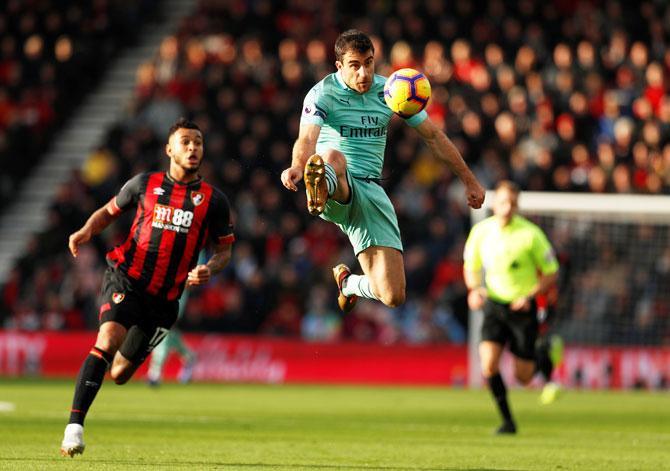 Arsenal's Sokratis Papastathopoulos in action during the match against Bourmouth