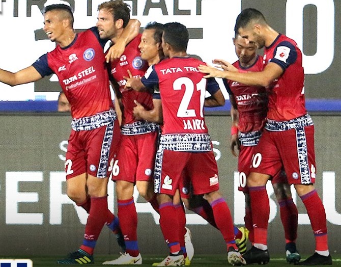 Jamshedpur FC players celebrate (Image used for representational purposes)