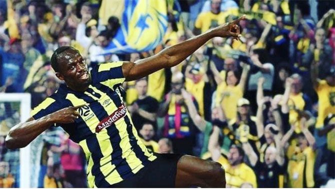 Usain Bolt scored two goals for Central Coast Mariners in their trial match against Macarthur South West United on Friday
